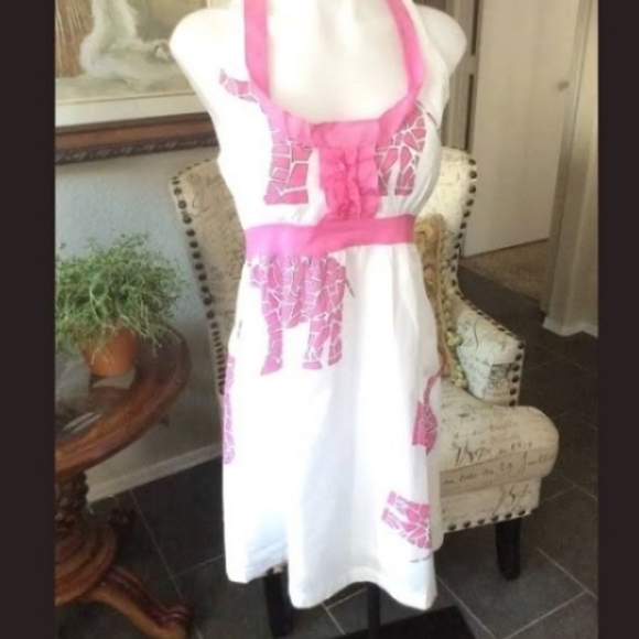 NWT-Tracy Negoshian Elephant Print Cotton Sun Dress, With Zip Pocket, Large - Picture 3 of 4